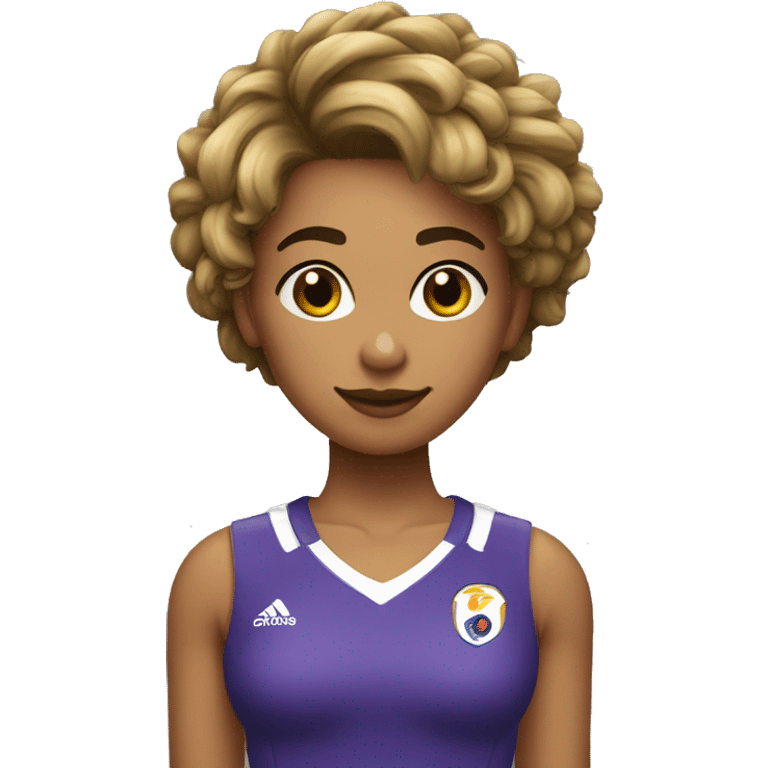 chica con pelo corto liso color negro futbolistica emoji