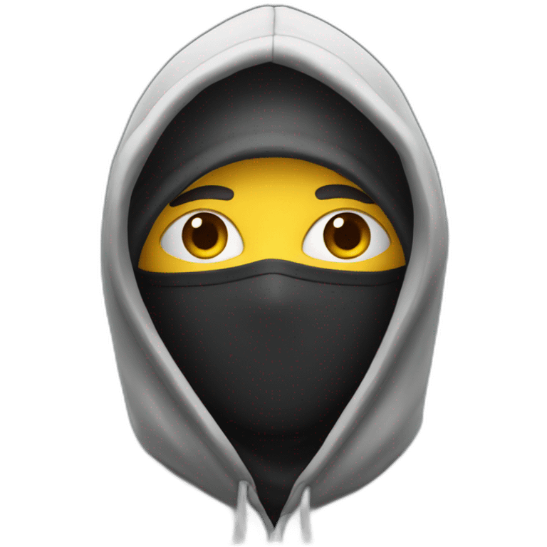 a masked guy in hoddie emoji