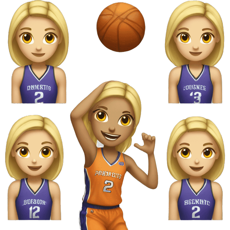 Blonde Girl basketball player dunking  emoji