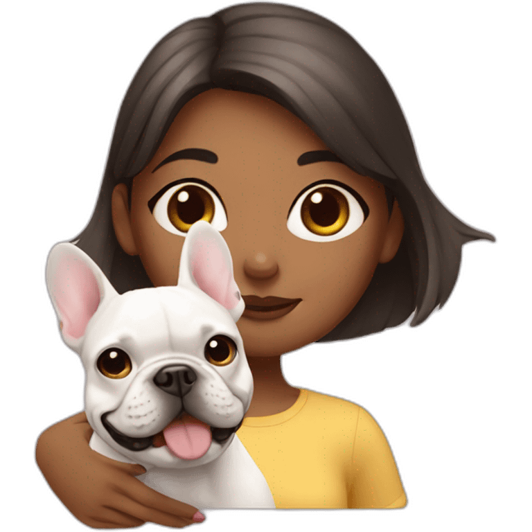 Girl with French bulldog  emoji