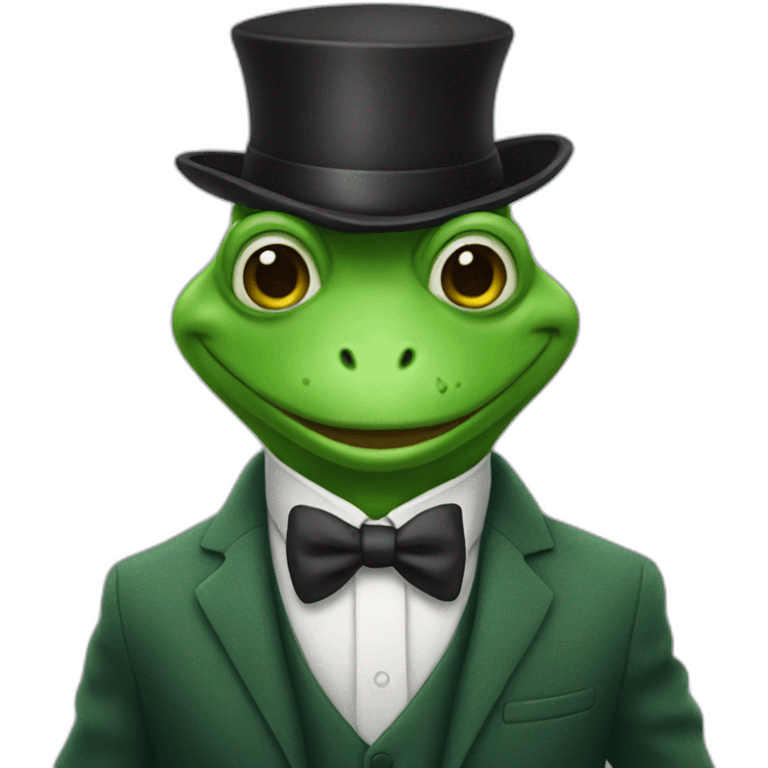 Green frogHe wears a suit emoji