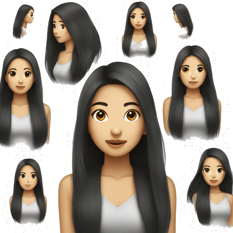 Thai women long hair beu emoji