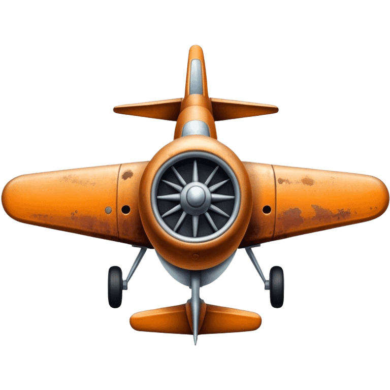 Old style rusty plane rearview emoji