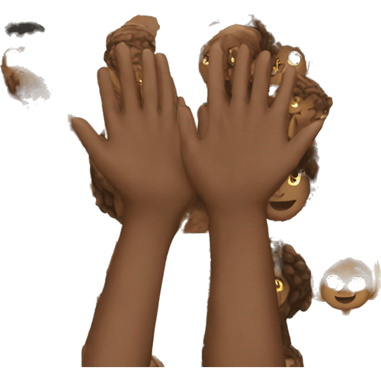 Black people holding hands emoji