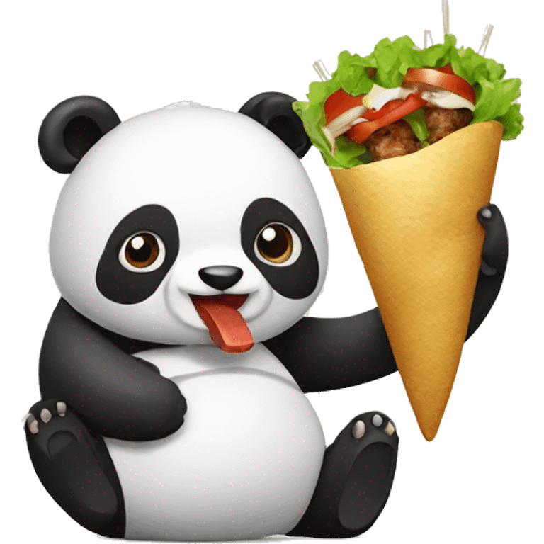 panda eating kebab emoji