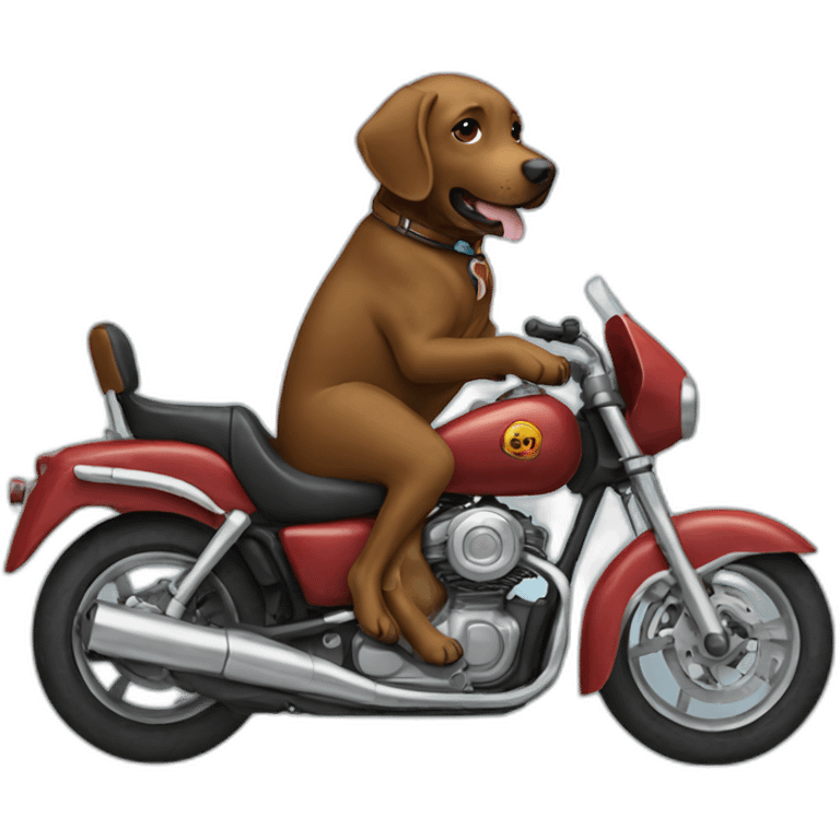 brown labrador riding motorcycle emoji