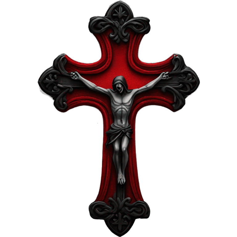 gothic cross red and black crucifix  emoji