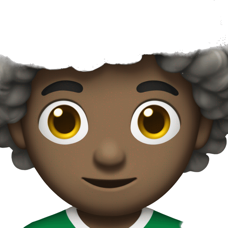 criança menino cabelo preto e liso com camisa do palmeiras pele branca emoji