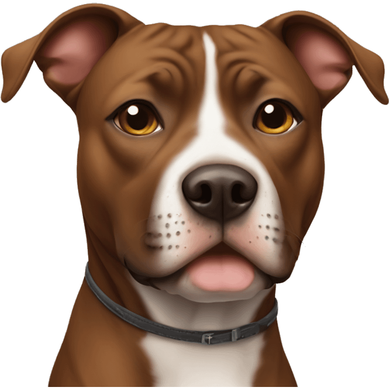 Brown staffy with no white streak on its face emoji