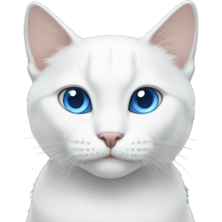 white cat with blue eyes emoji