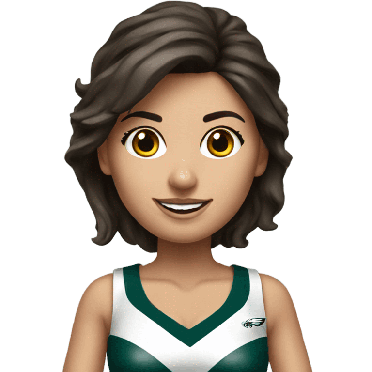 Philadelphia Eagles cheerleader brunette cheer emoji