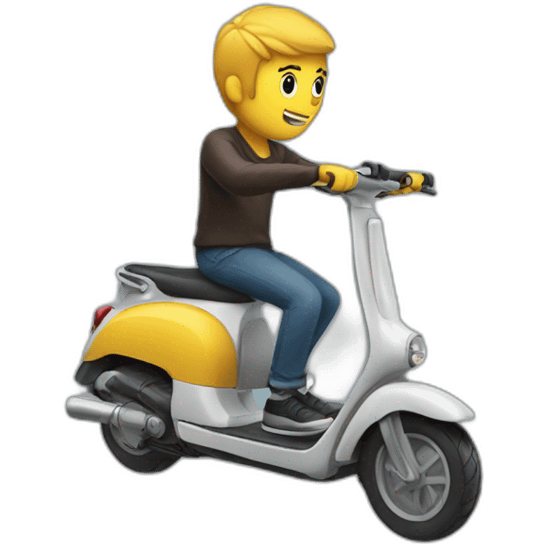 Man doing Scooter tricks emoji