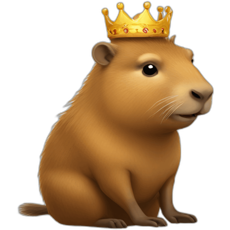 Capybara king emoji