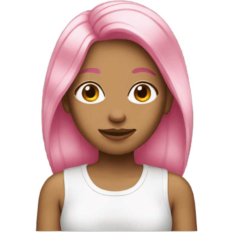 Women with pink and blonde split dyed hair emoji