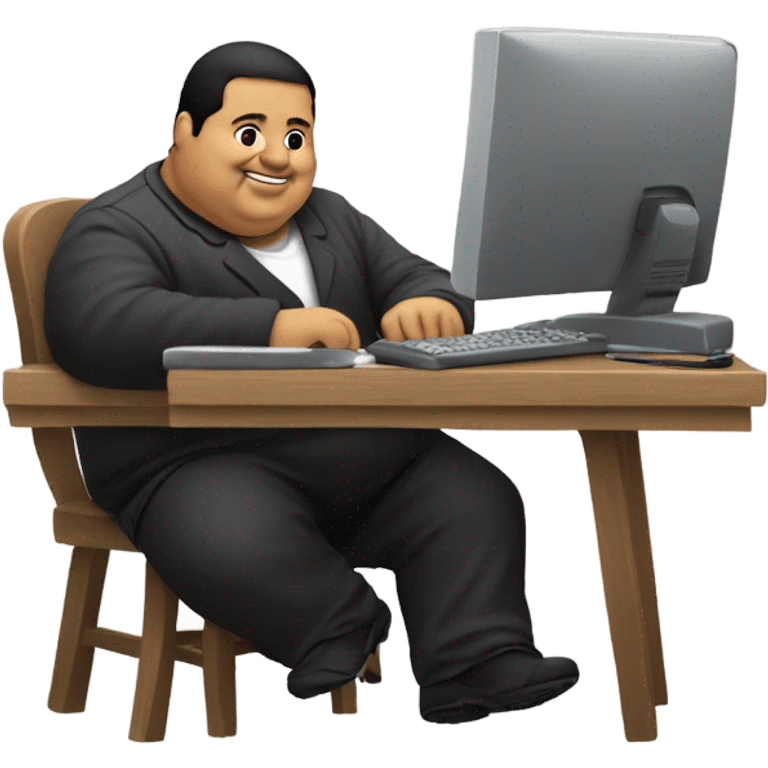 Fat Mexican on the computer emoji