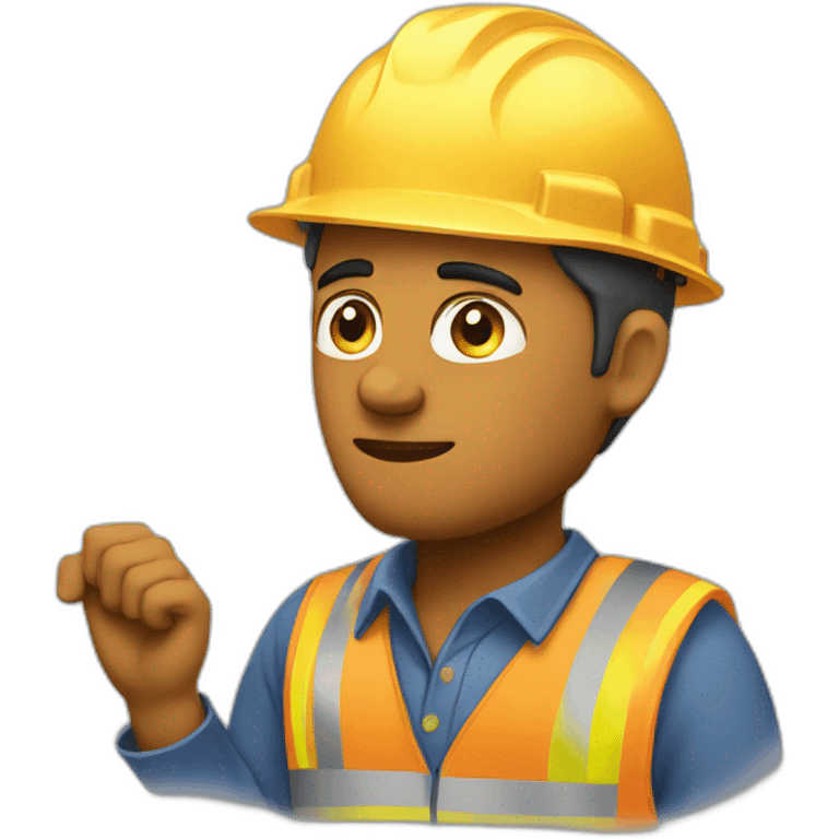 construction worker thinking emoji