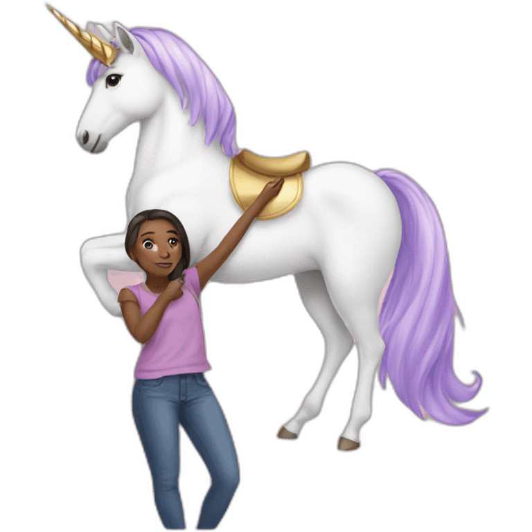 Girl-Holding-unicorn emoji