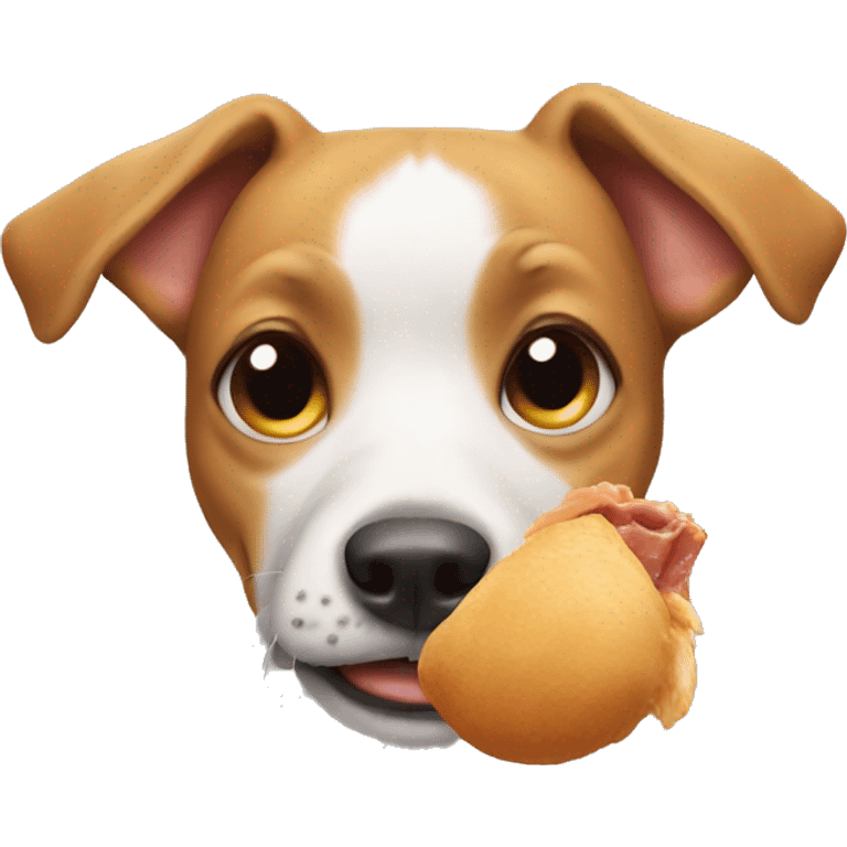 Dog eating chicken  emoji