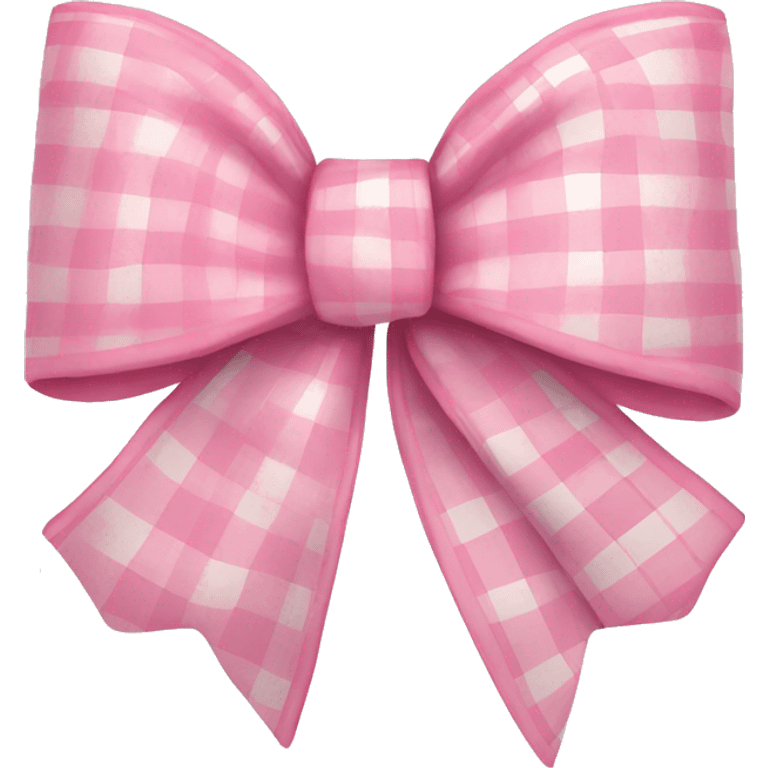 pastel pink plaid bow emoji