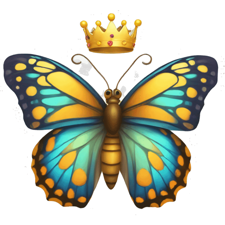 Butterfly with crown emoji