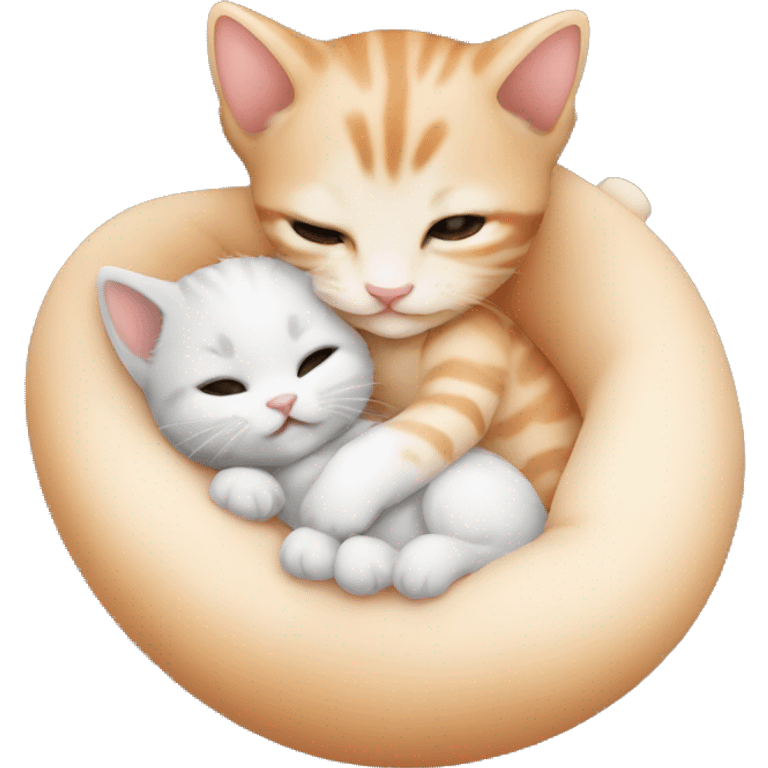 kitten cuddling babys emoji