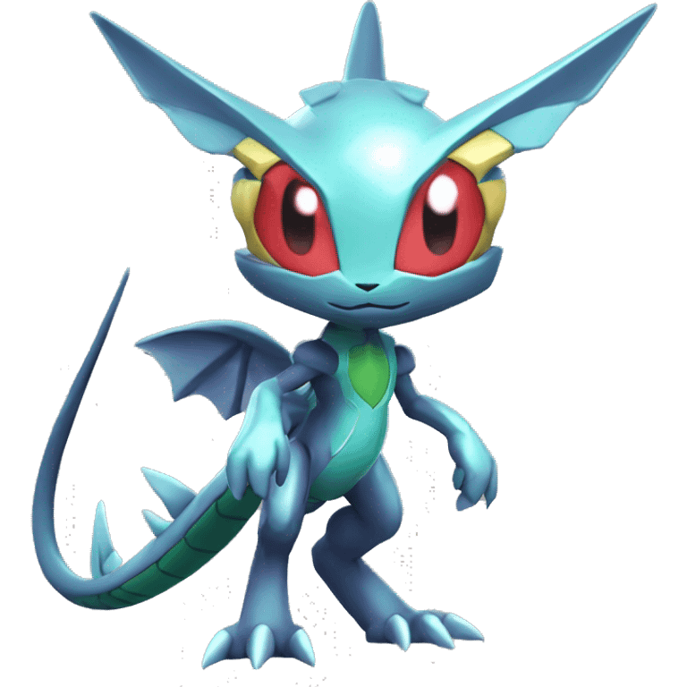 Cool Edgy Chibi Legendary Shiny Fakemon-Pokémon-Genesect-Flygon With Full Body Detailed High Quality emoji