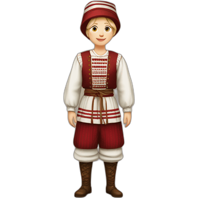 latvian traditional costume full body with stripes emoji