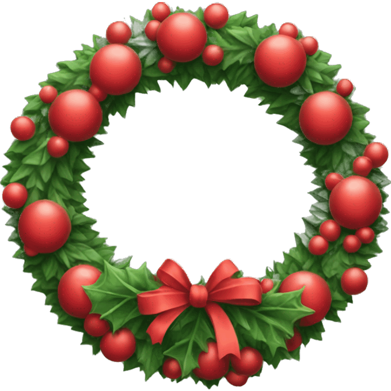 Christmas wreath with red now  emoji