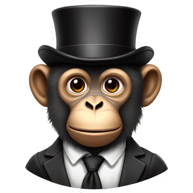 realistic monkey with tophat emoji