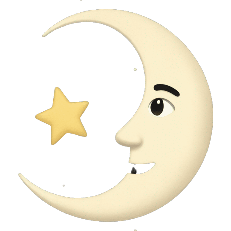 Vintage moon with stars emoji