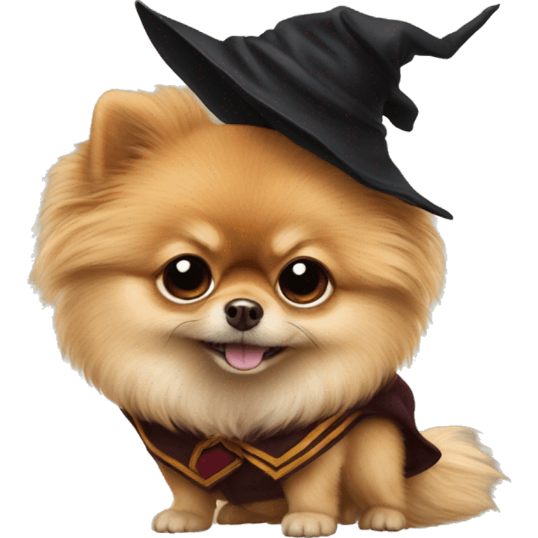 Pomeranian dressed as Harry Potter emoji