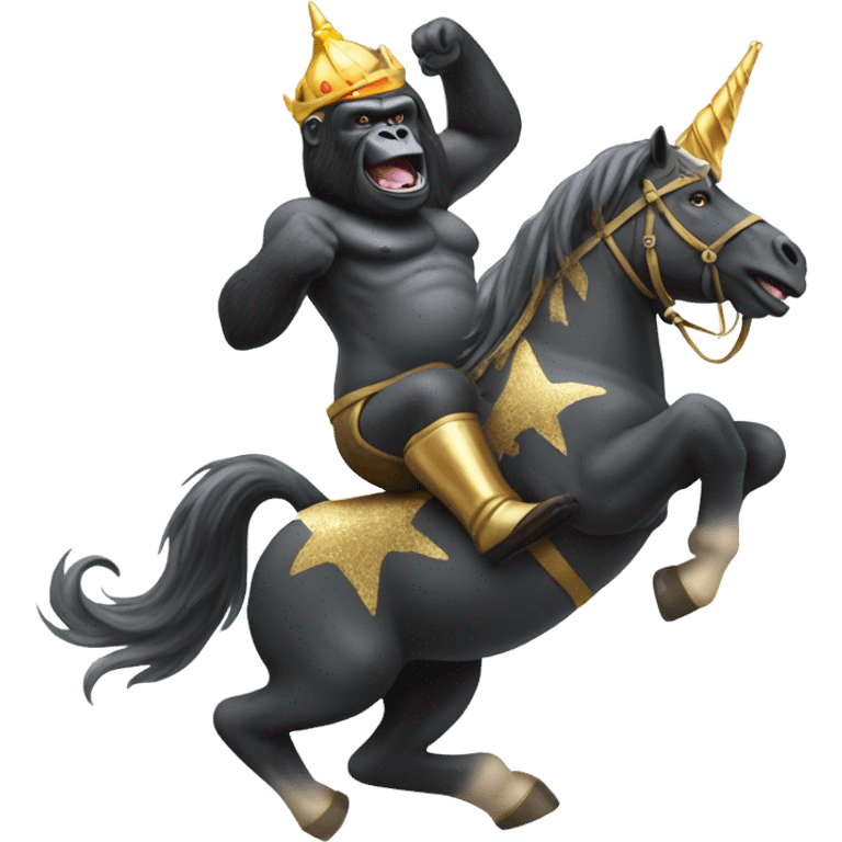 oily gorilla riding unicorn emoji