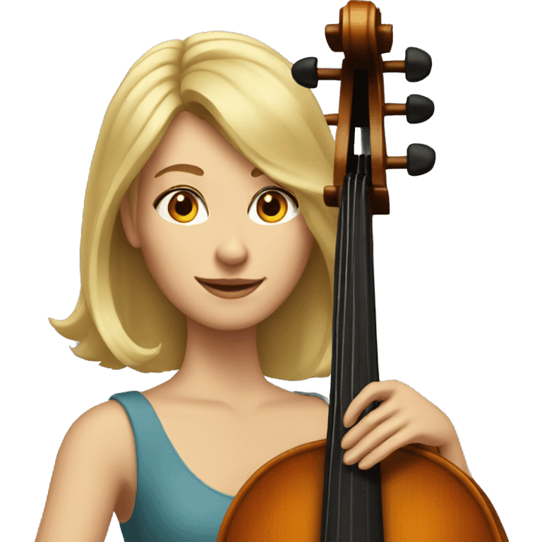 woman with neck length cropped blonde hair playing cello  emoji