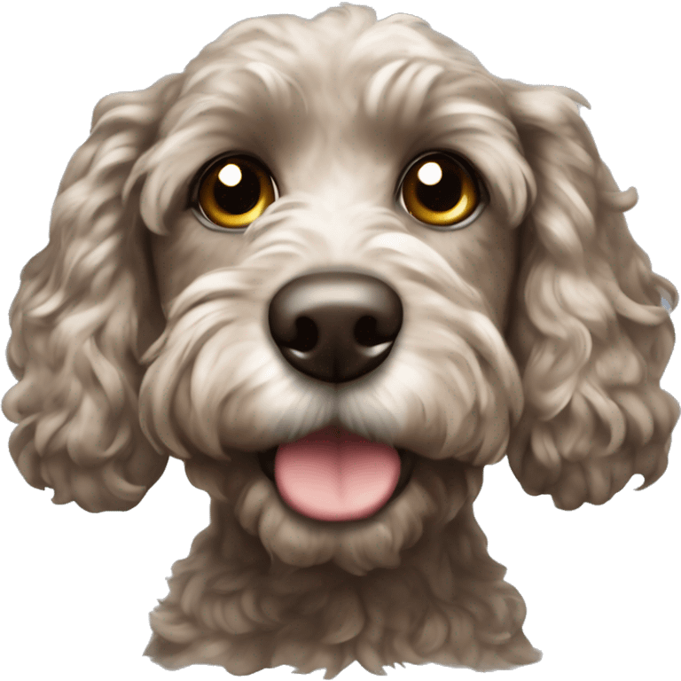 merle brown cockapoo face emoji