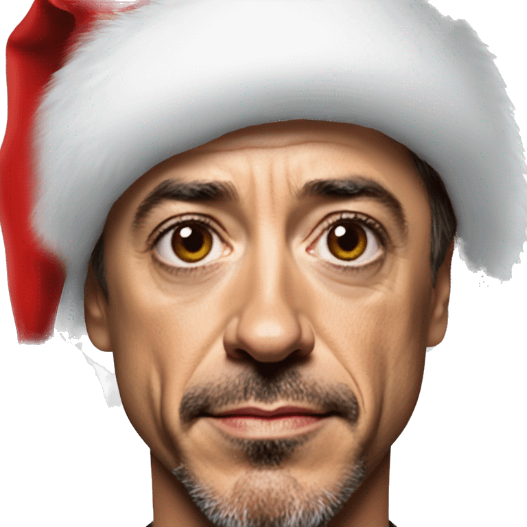 robert downey jr. with santa hat emoji