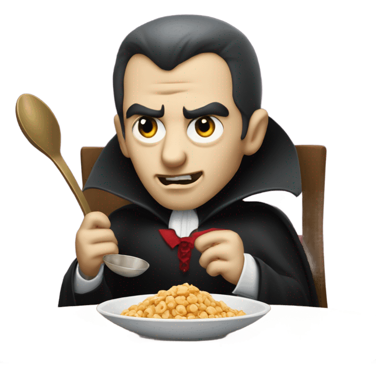 dracula eating cereal emoji