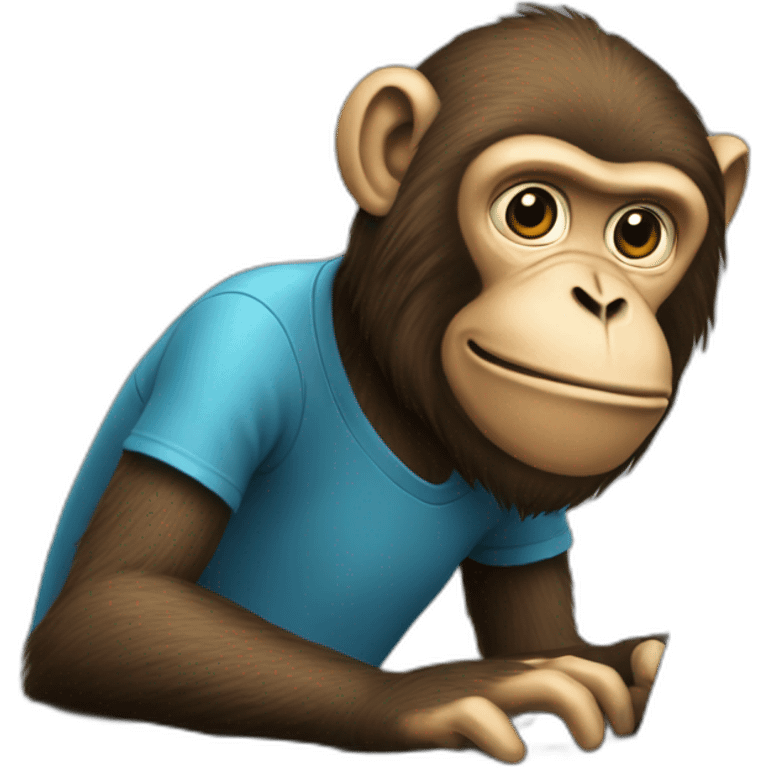 a monkey using a computer emoji