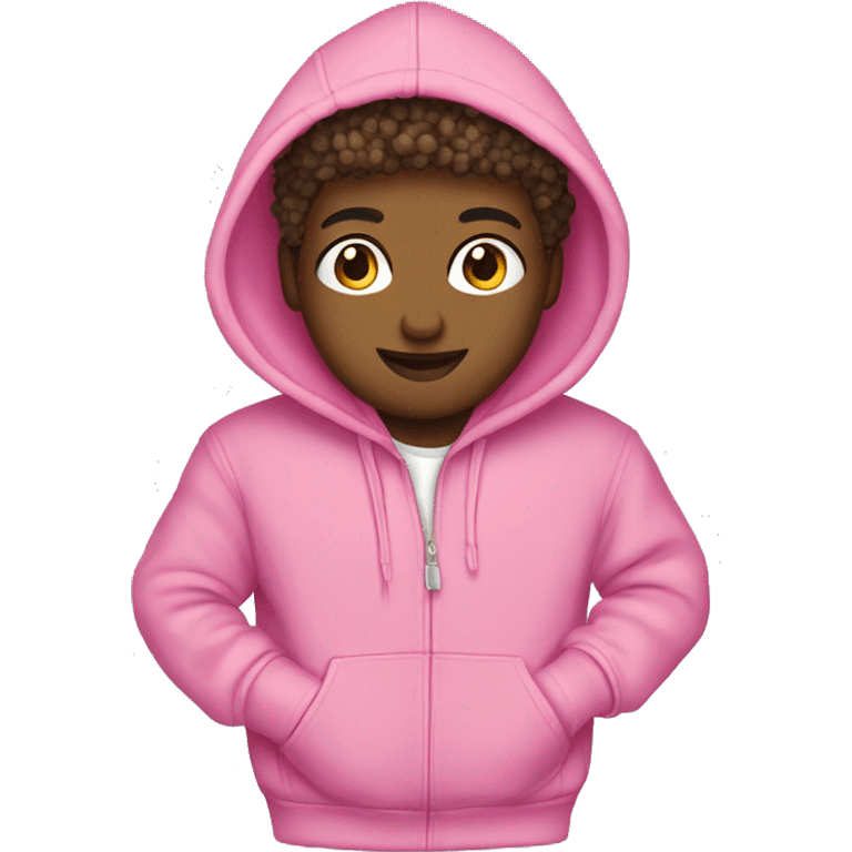 Pink palm puff hoodie emoji