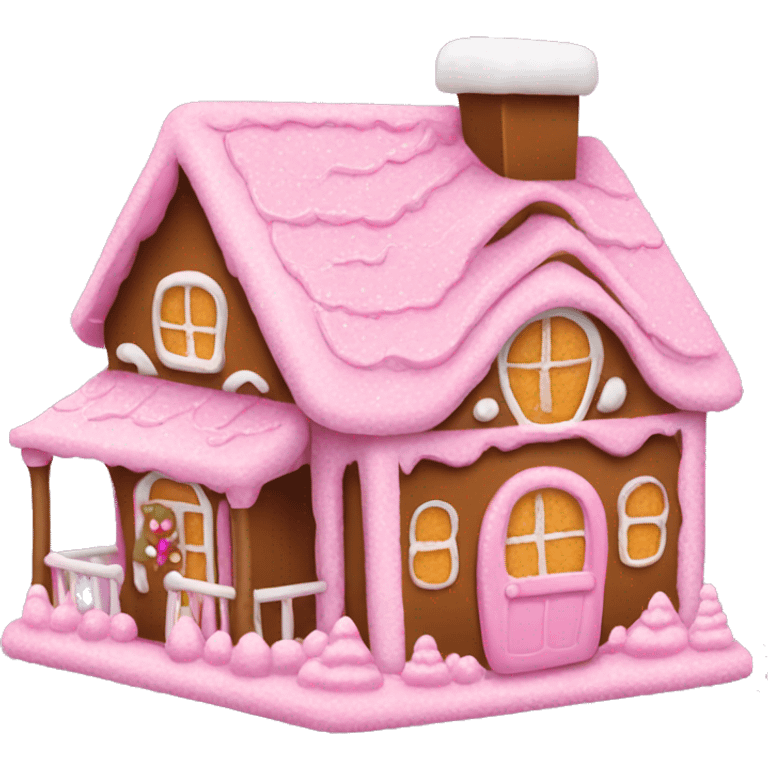 pink gingerbread house  emoji