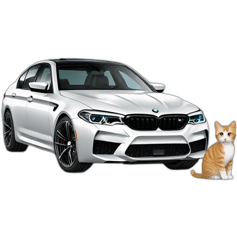 bmw m5 and cat emoji