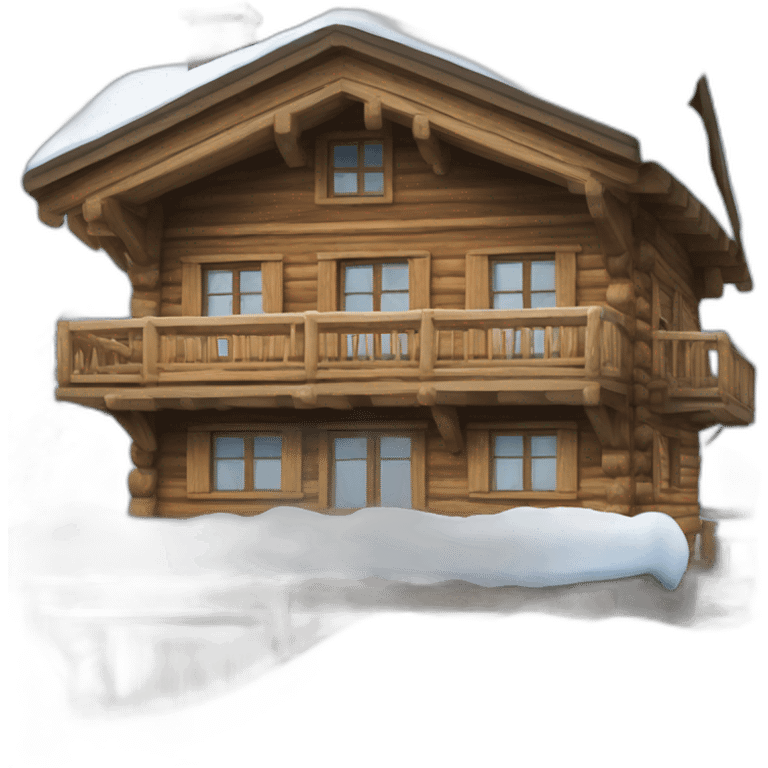 Montagne neige chalet  emoji