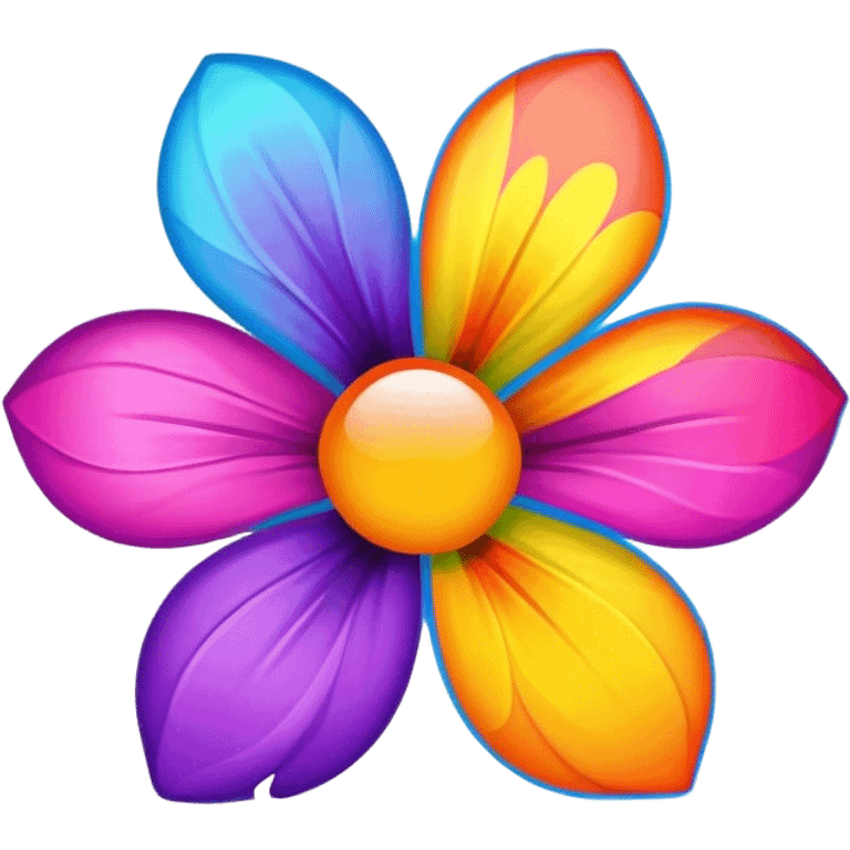 Psychedelic colored, flower power emoji