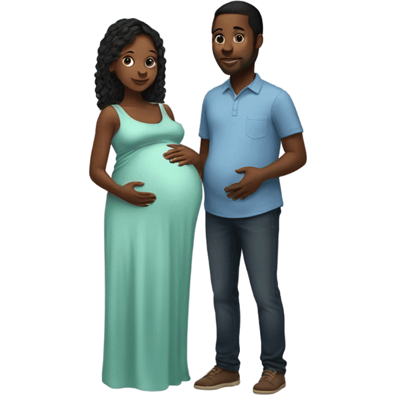 black couple pregnant with girl emoji