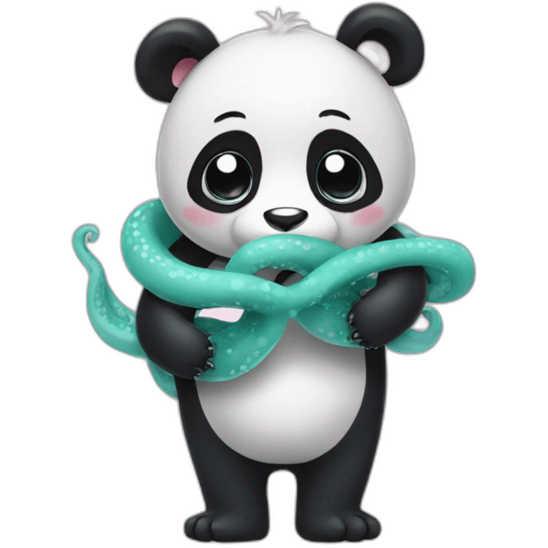 Panda hug an octopus emoji