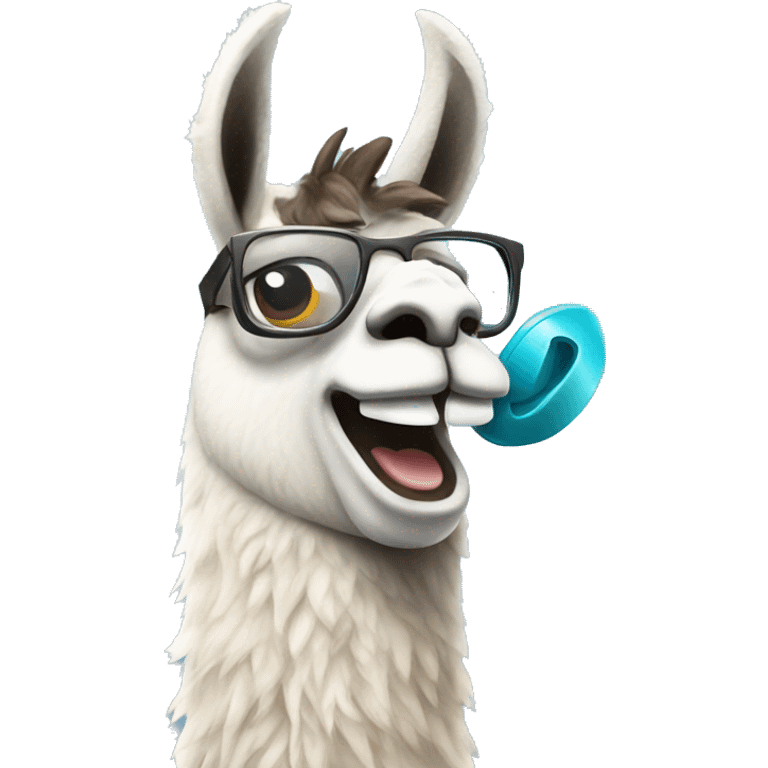 llama talking on the phone emoji