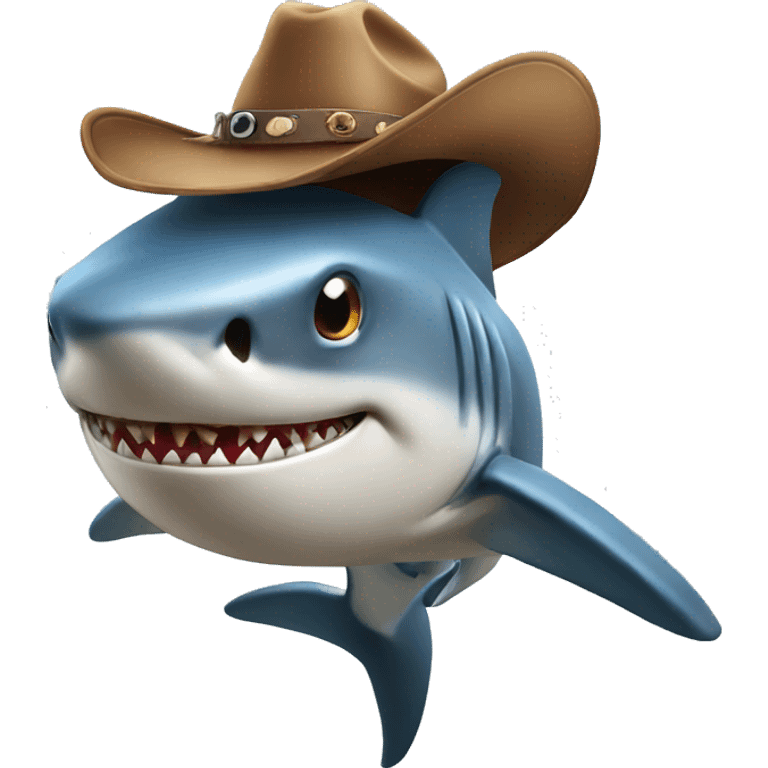 shark with a cowboy hat emoji