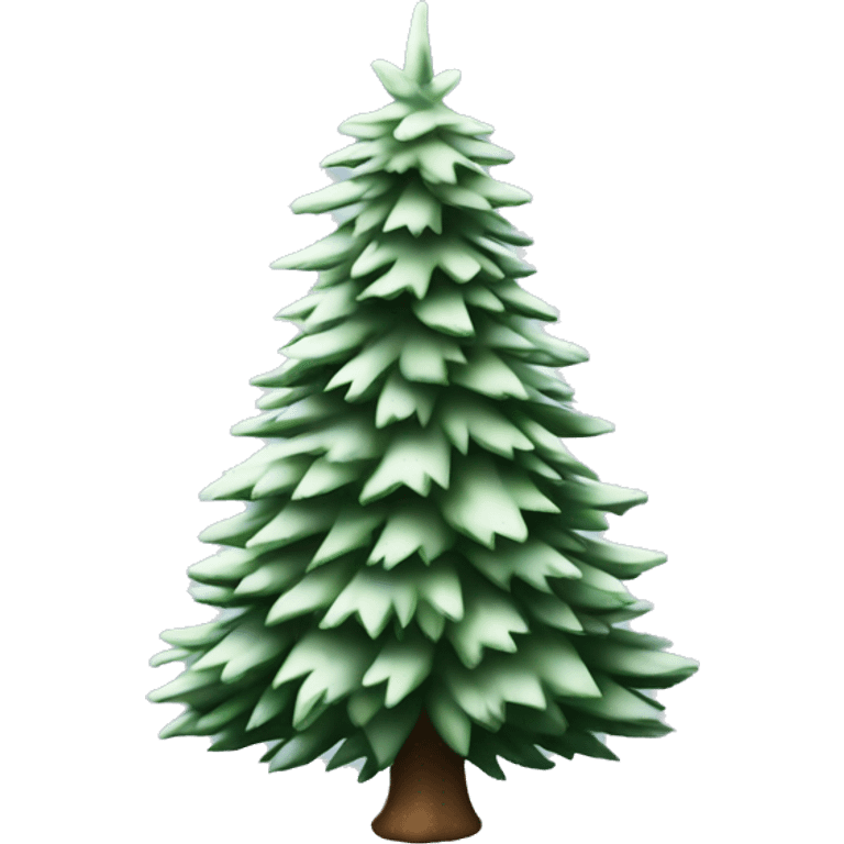  actual white fir christmas tree isolated.  emoji