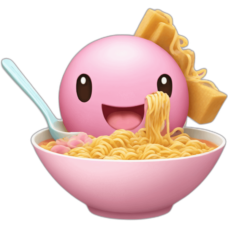 Kirby eating ramen emoji