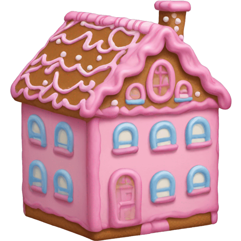 Pink gingerbread house emoji