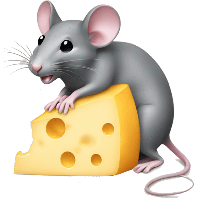 Mouse and cheese  emoji